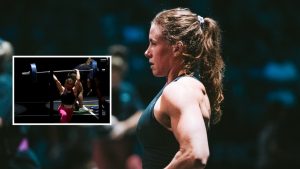 Emily Rolfe semble se blesser au coude lors de l'événement